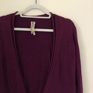 Purple cardigan